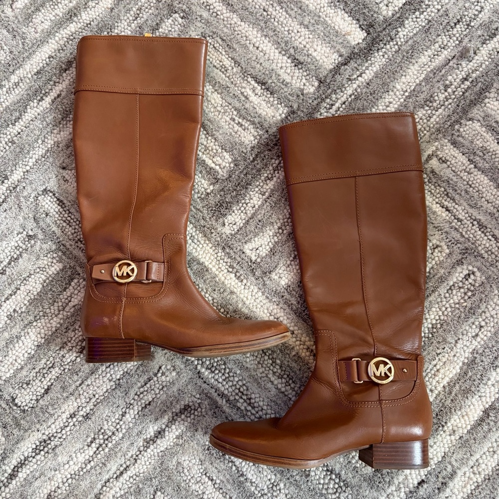 Michael Kors Chestnut Leather Riding Boots